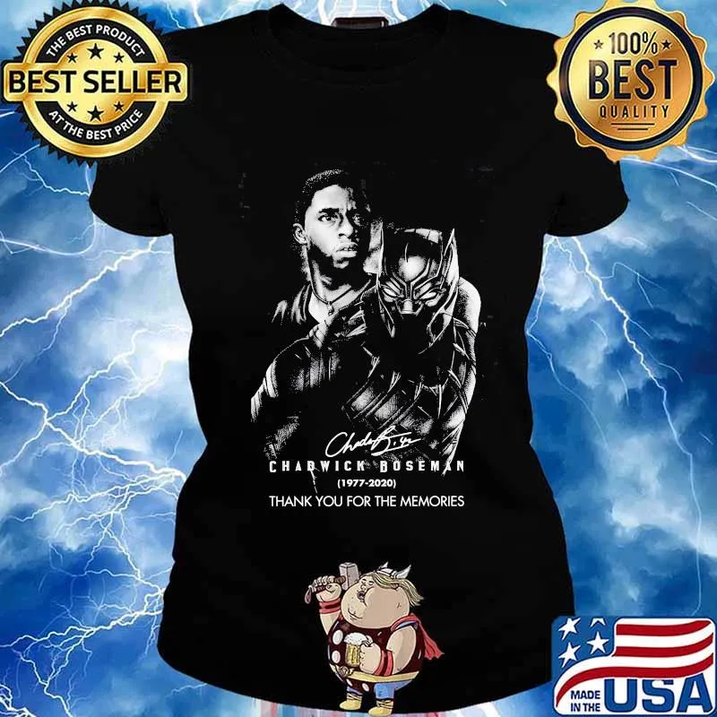 Black panther chadwick boseman 1977 2020 thank you for the memories 1977 2020 signature s Ladies tee