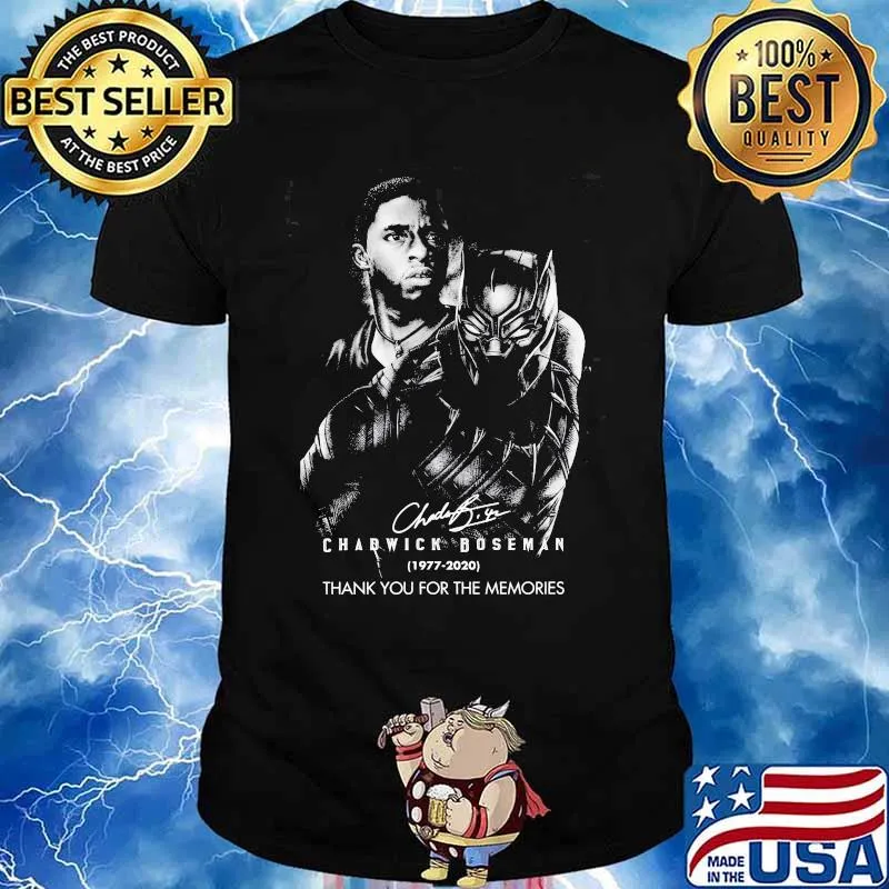 Black panther chadwick boseman 1977 2020 thank you for the memories 1977 2020 signature shirt