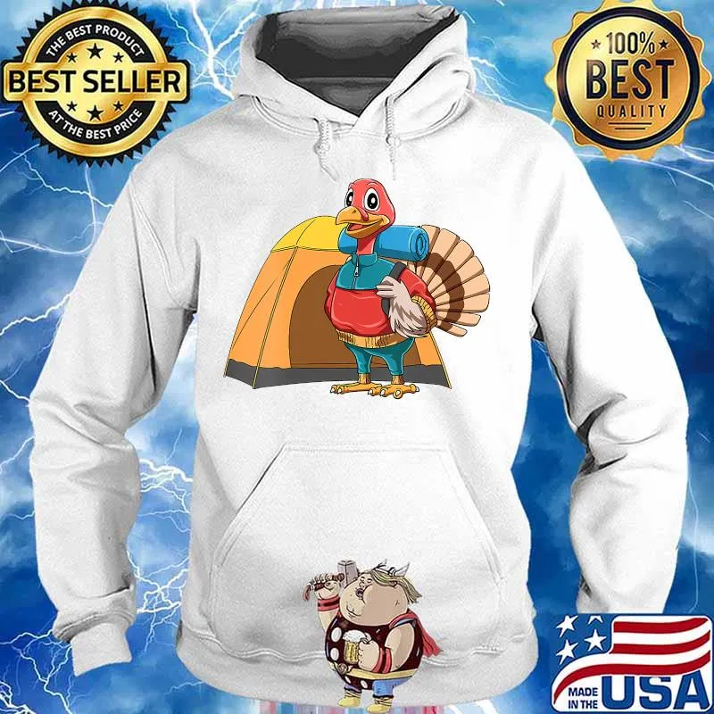 Camping turkey thanksgiving day hiking s Hoodie