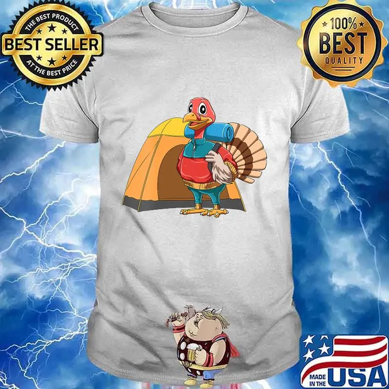 Camping turkey thanksgiving day hiking shirt