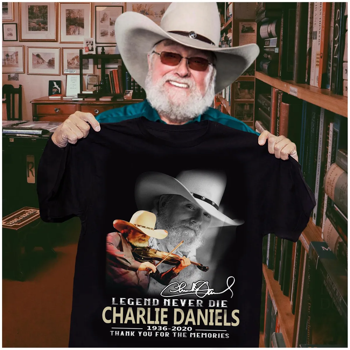 Charlie Daniels Legend Never Die Thank You For The Memories 1936-2020 T-shirt Hoodie Tank Top Size Up To 5xl
