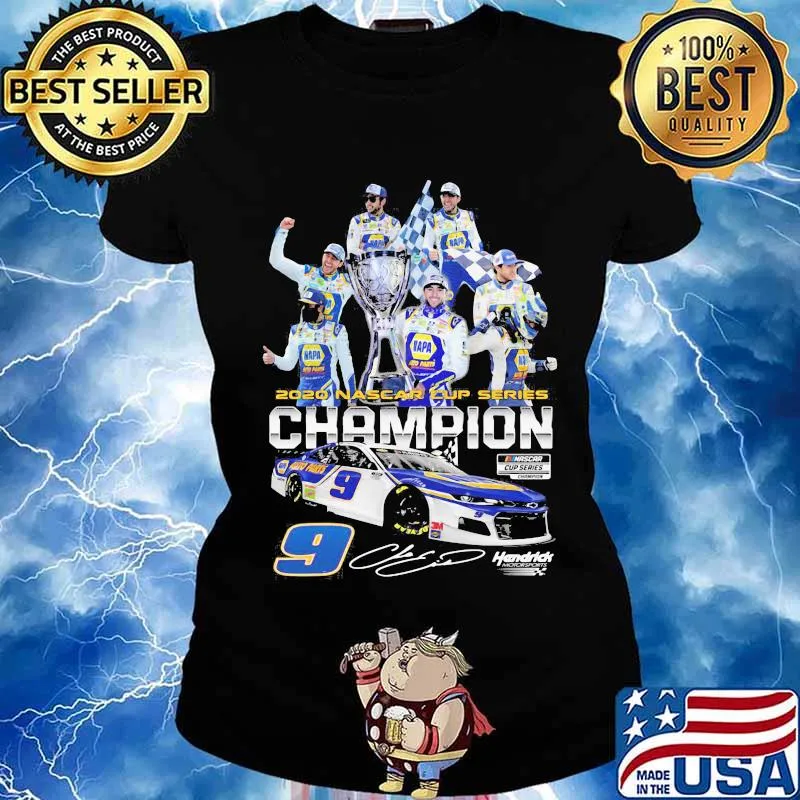 Chase elliott 2020 nascar cup series champion 9 signature s Ladies tee