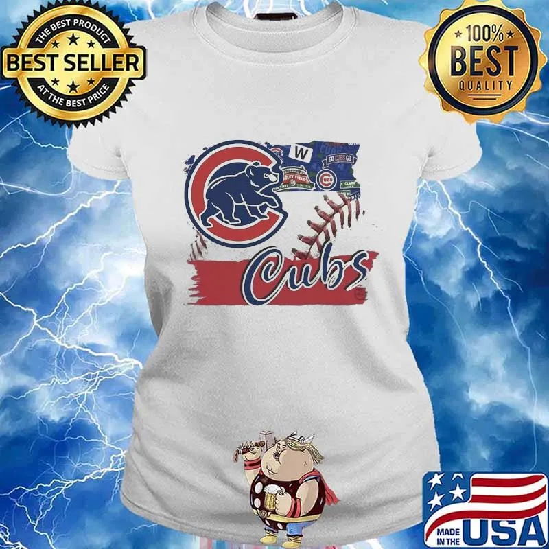 Chicago cubs baseball flag s Ladies tee