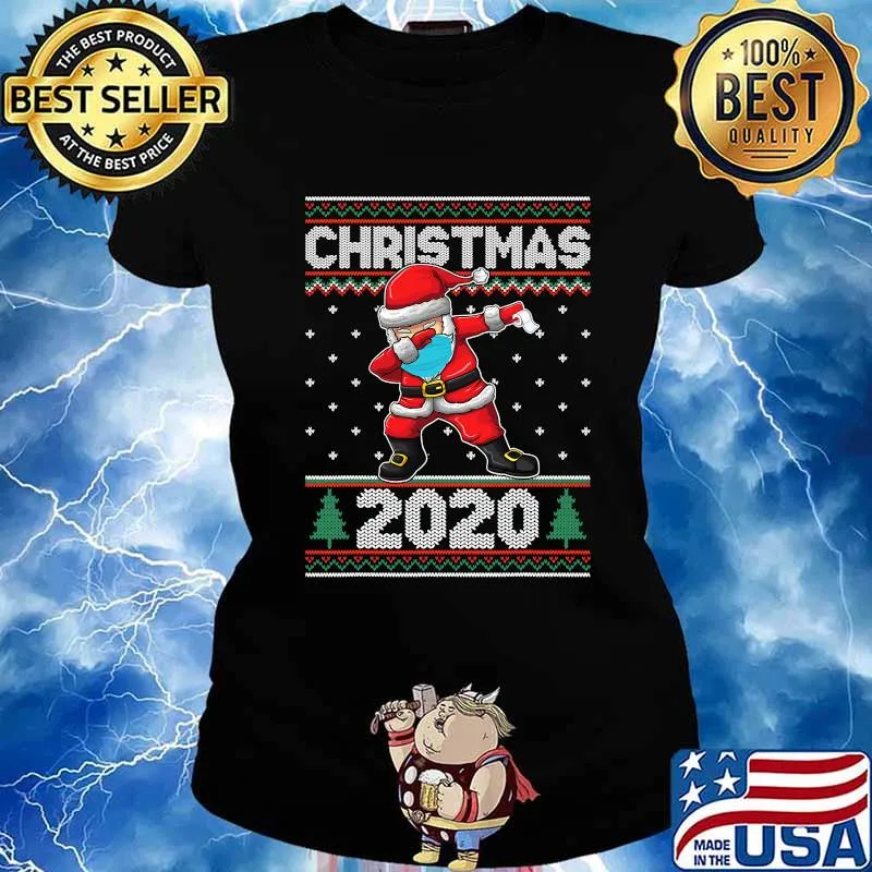 Christmas 2020 Dabbing Santa Claus Ugly Christmas Shirt Ladies tee