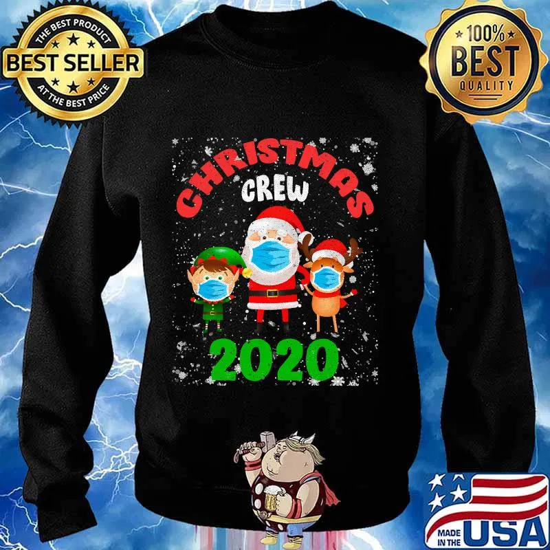 Christmas crew 2020 santa face mask elf reindeer s Sweater