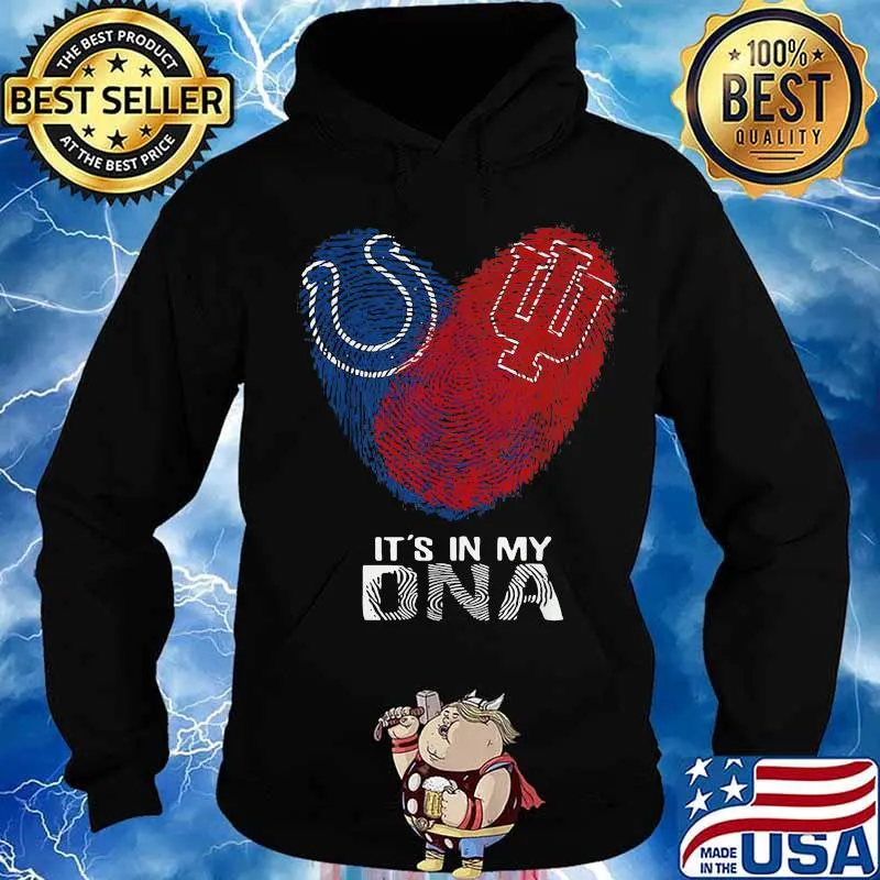 Colts Hoosiers It's In My Dna Heart Fingerprints Shirt Hoodie