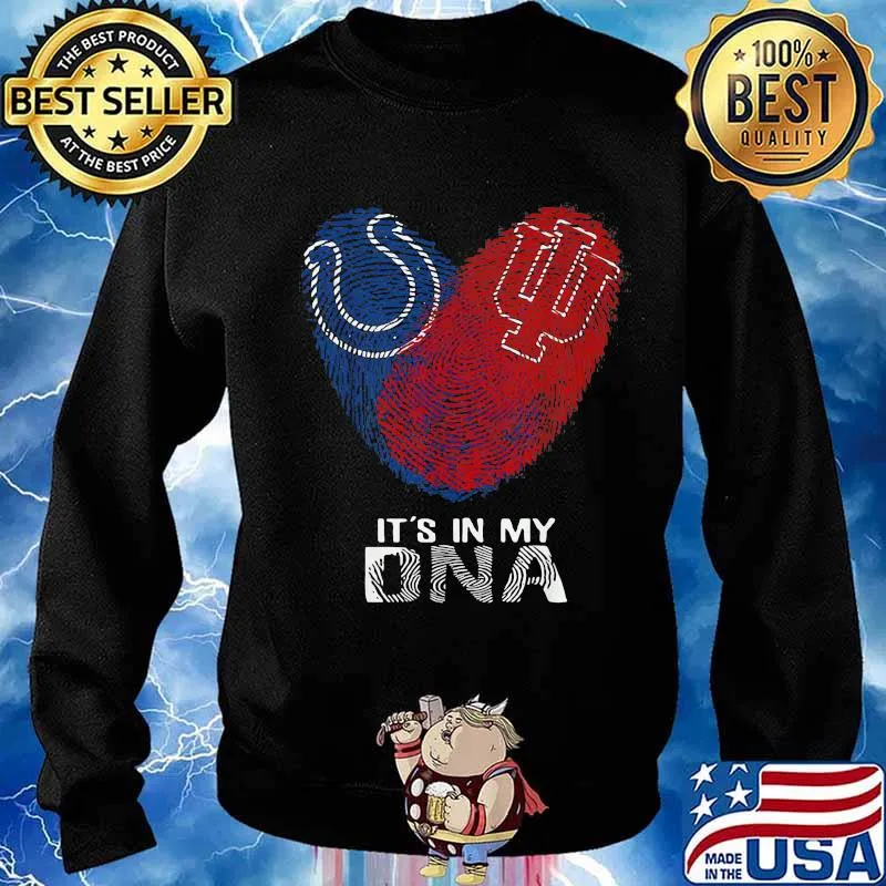 Colts Hoosiers It's In My Dna Heart Fingerprints Shirt Sweater