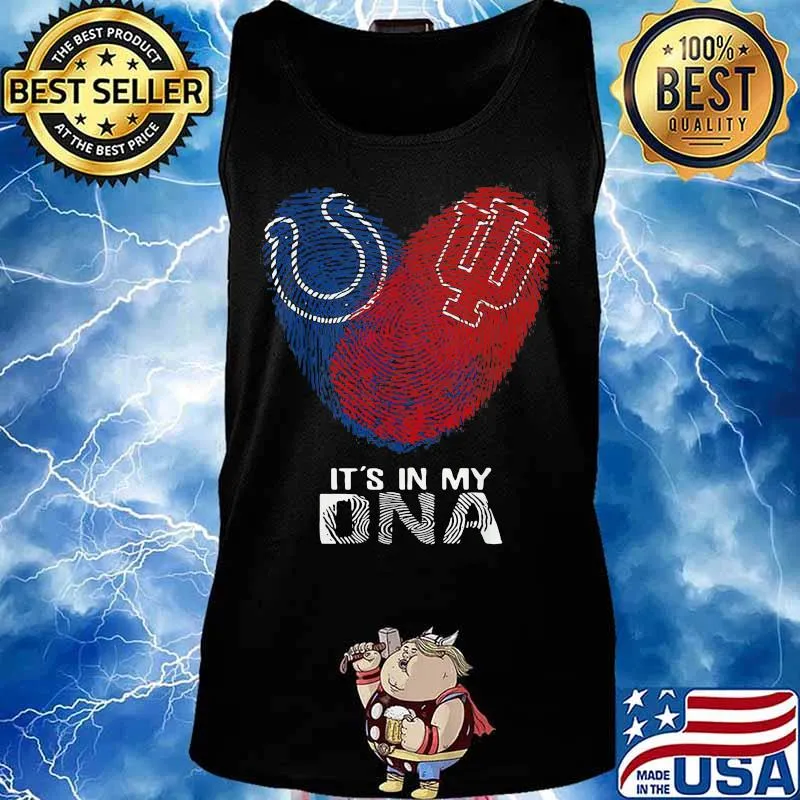 Colts Hoosiers It's In My Dna Heart Fingerprints Shirt Tank top