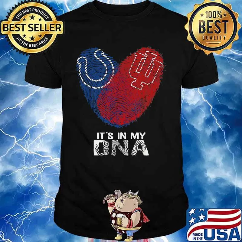 Colts Hoosiers It's In My Dna Heart Fingerprints Shirt