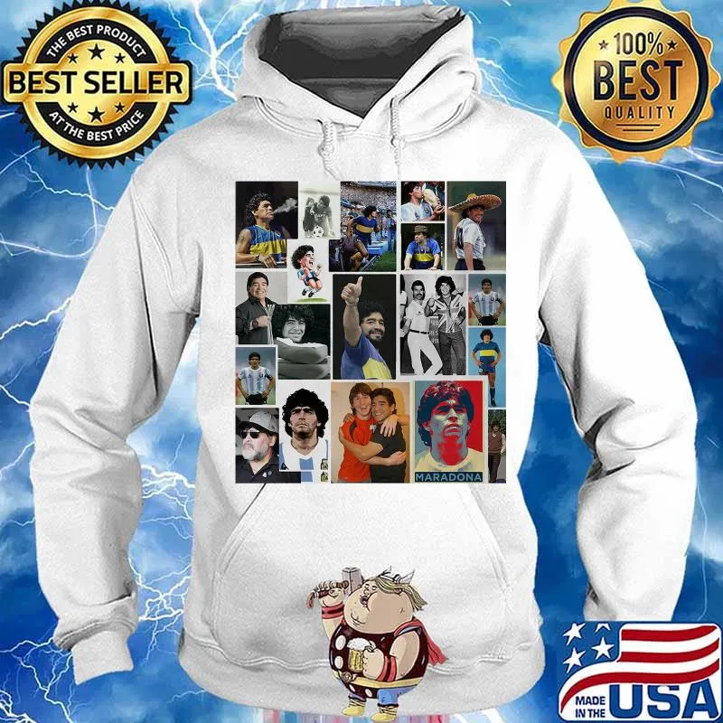 Commemorative Photos Of Diego Maradona Football Shirt Hoodie