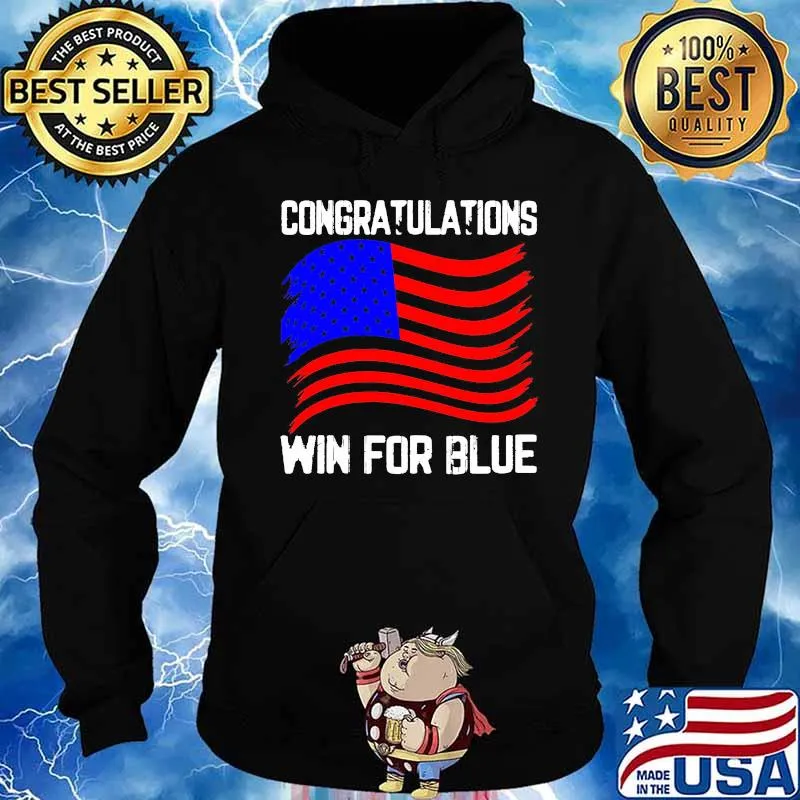 Congratulations win for blue american flag s Hoodie