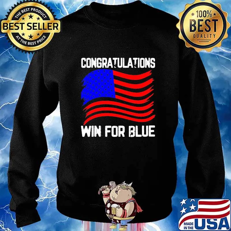 Congratulations win for blue american flag s Sweater