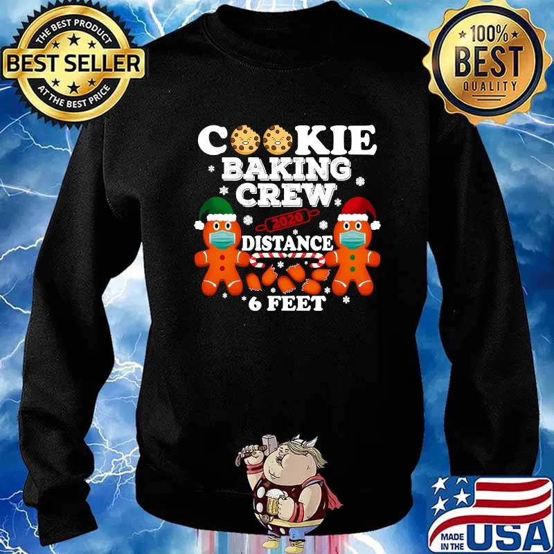 Cookie Baking Crew Social Distance Gingerbread Wear Mask Christmas Shirt Sweater