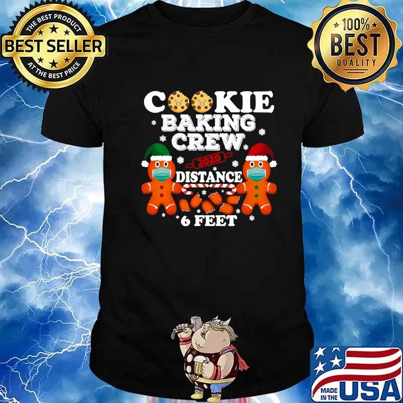 Cookie Baking Crew Social Distance Gingerbread Wear Mask Christmas Shirt