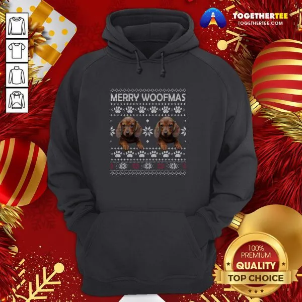 Cute Dachshund Merry Woofmas Paw Ugly Merry Christmas Shirt - Image 5