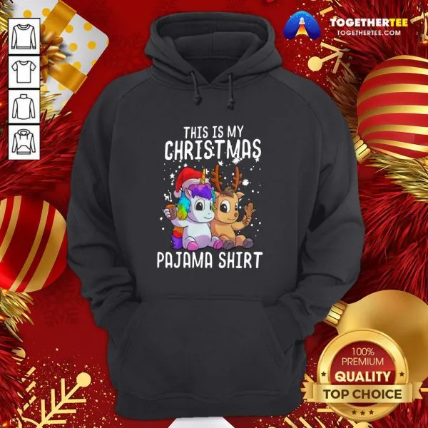 Cute Unicorn And Reindeer This Is My Christmas Pajama Shirt - Image 5