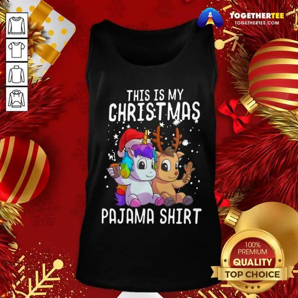Cute Unicorn And Reindeer This Is My Christmas Pajama Shirt - Image 3
