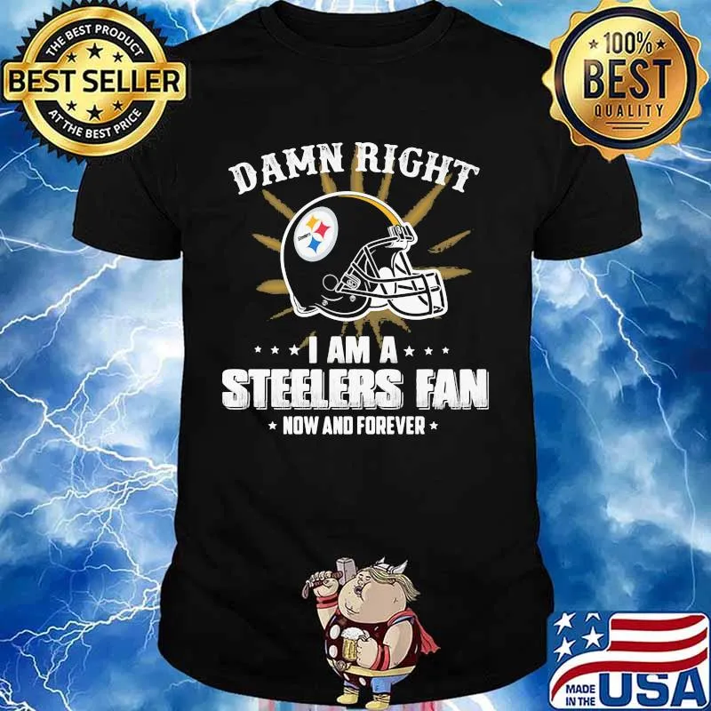 Damn right i am a pittsburgh steelers fan now and forever shirt