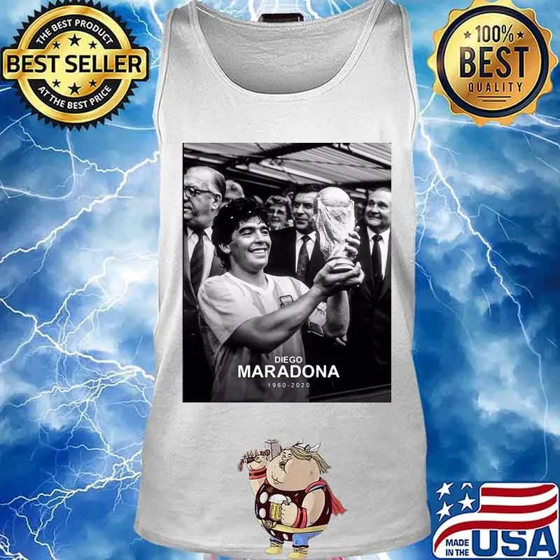 Diego Maradona 1960 2020 Holding Cup In Hand Legend Football Shirt Tank top