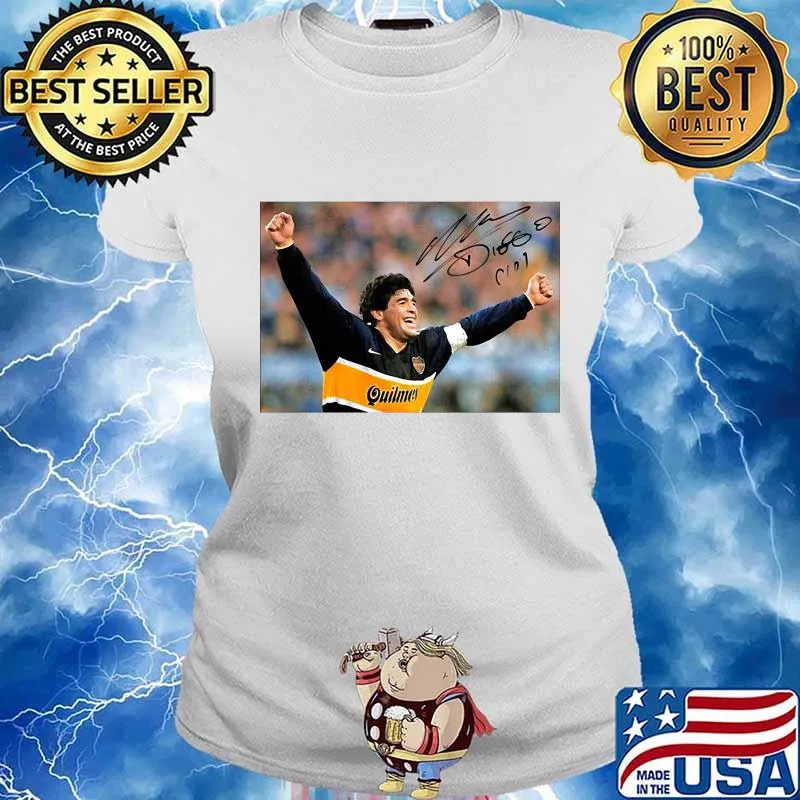 Diego Maradona Argentina Soccer Legend Signature Shirt Ladies tee