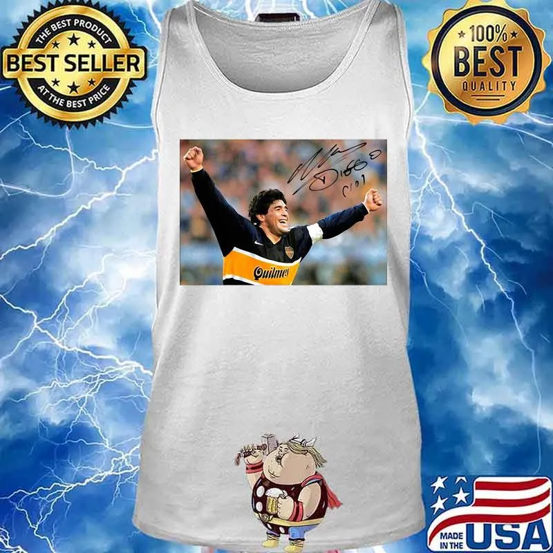 Diego Maradona Argentina Soccer Legend Signature Shirt Tank top