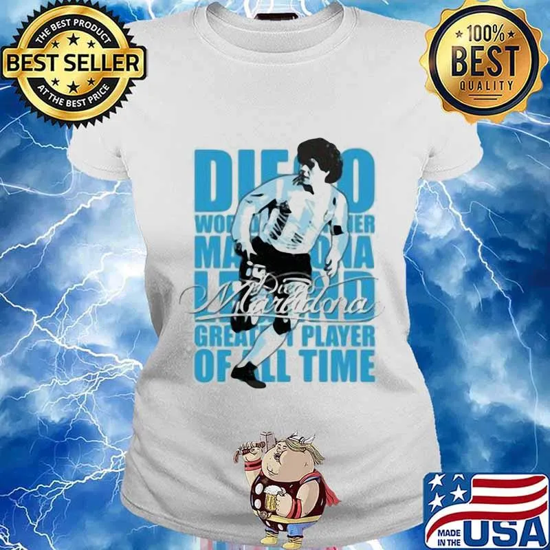 Diego Maradona Legend Greatest Player Of All Time Legend Genius Football Shirt Ladies tee