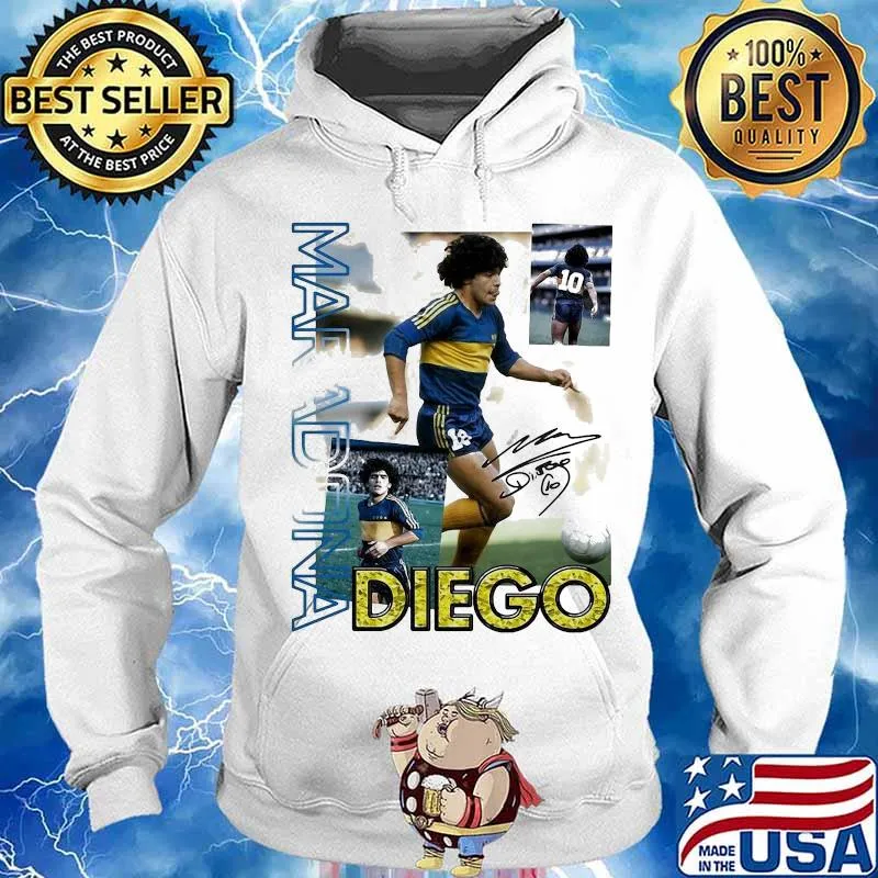 Diego Maradona Ten Football Signature Shirt Hoodie