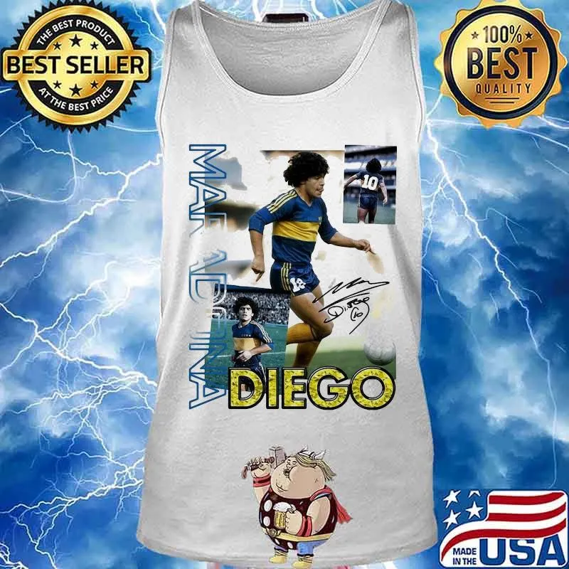 Diego Maradona Ten Football Signature Shirt Tank top