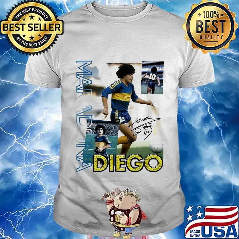 Diego Maradona Ten Football Signature Shirt