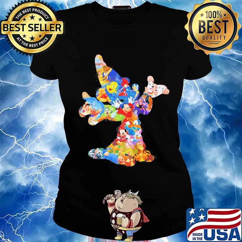 Disney mickey mouse and characters cartoon s Ladies tee