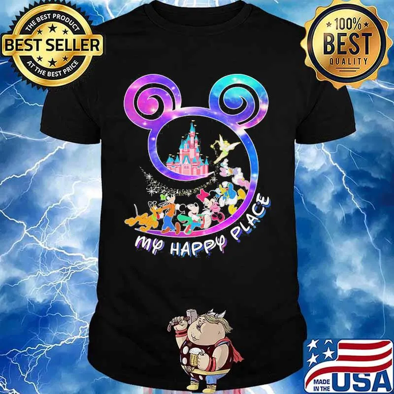 Disney mickey mouse and characters my happy place shirt
