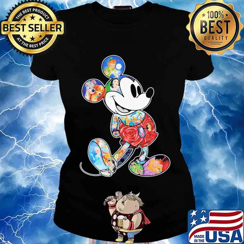 Disney mickey mouse and characters s Ladies tee