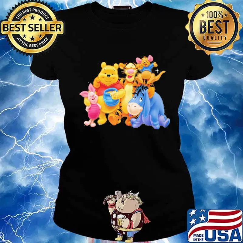 Disney pooh and friends cartoon s Ladies tee