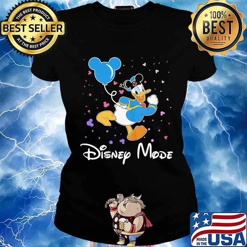 Donald duck disney mode balloon mickey mouse s Ladies tee