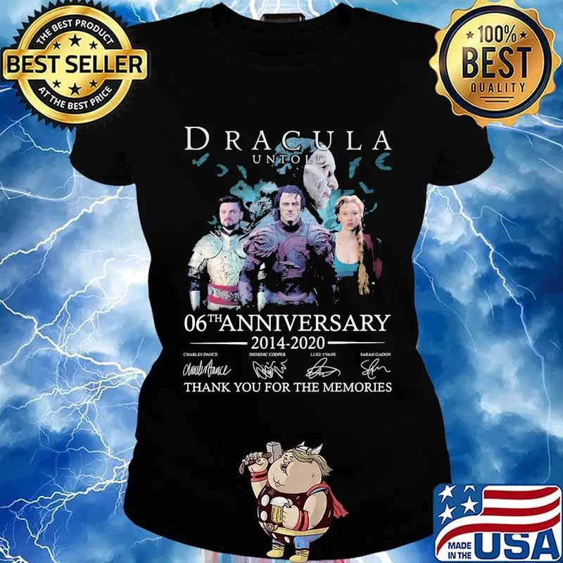 Dracula untold 06th anniversary 2014 2020 thank you for the memories signatures s Ladies tee