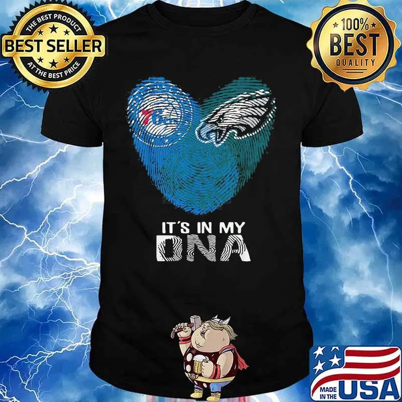 Eagles 76ers It's In My Dna Heart Fingerprints Shirt