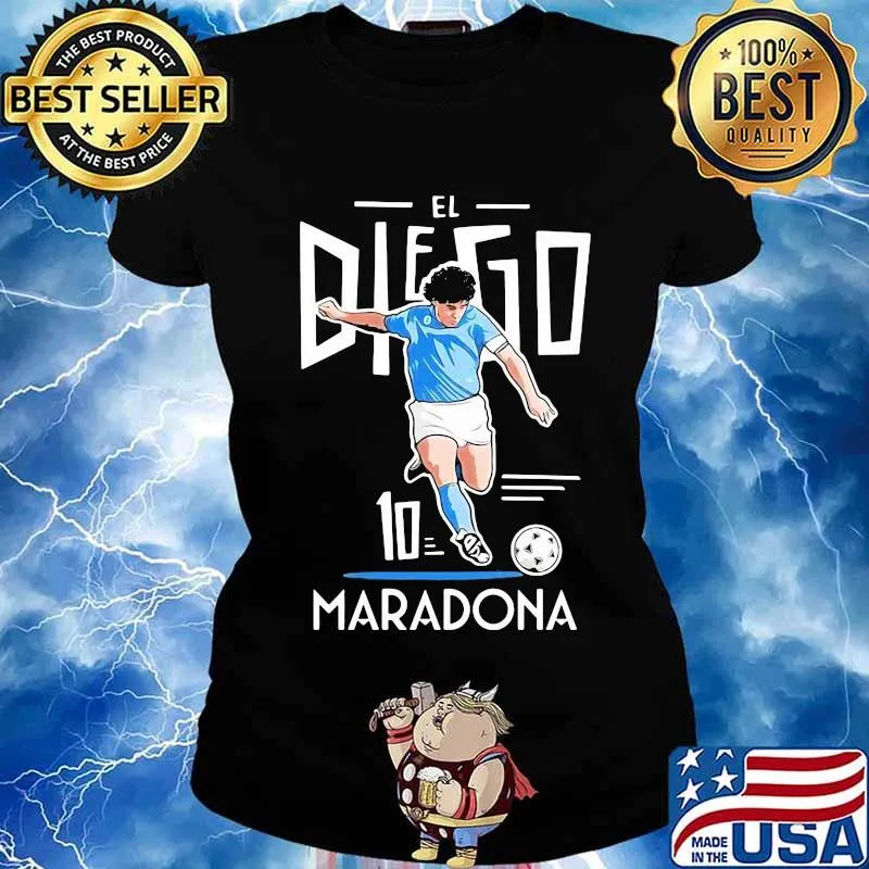 El Diego Maradona 10 Argentina Soccer Legend Shirt Ladies tee