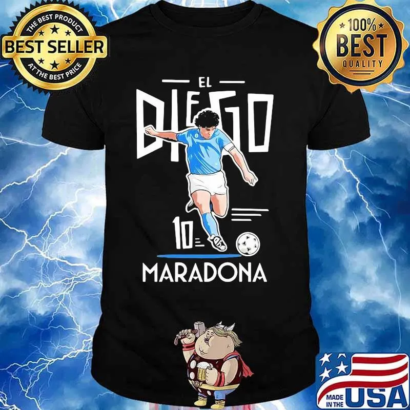 El Diego Maradona 10 Argentina Soccer Legend Shirt