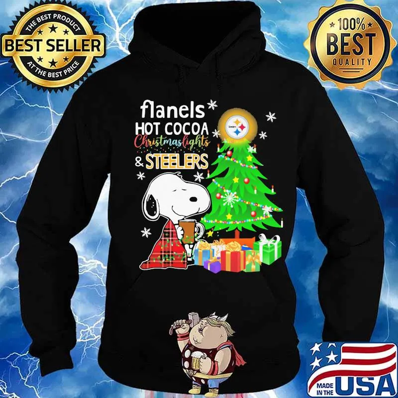 Flannels Hot Cocoa Christmaslights Steelers Christmastree Snoopy Shirt Hoodie