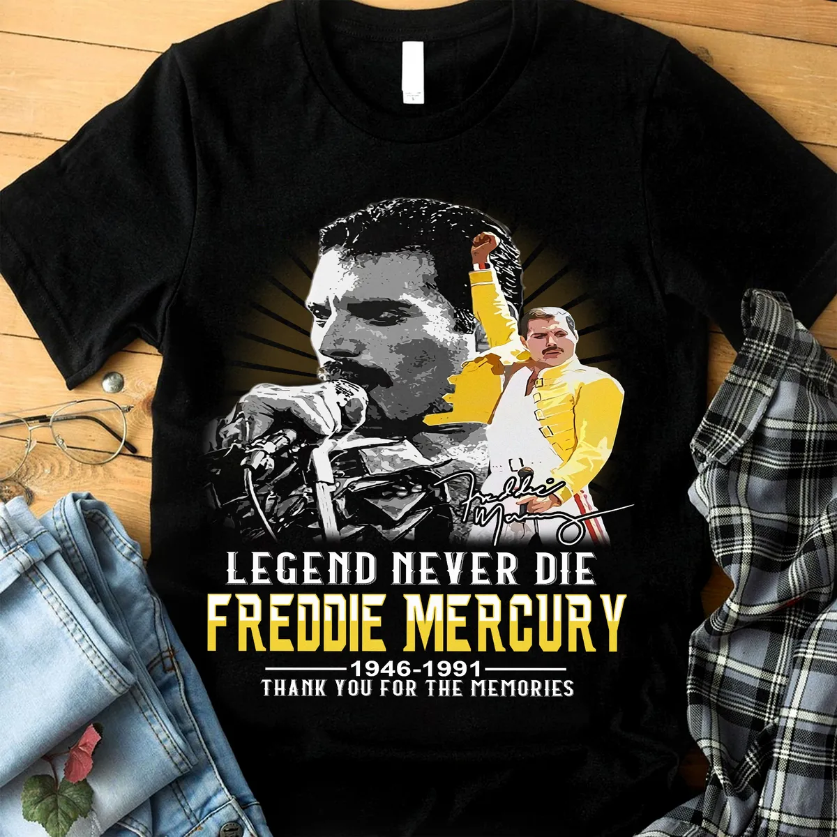 Freddie Mercury Legend Never Die Thank You For The Memories 1946-1991 T-shirt Hoodie Tank Top Size Up To 5xl