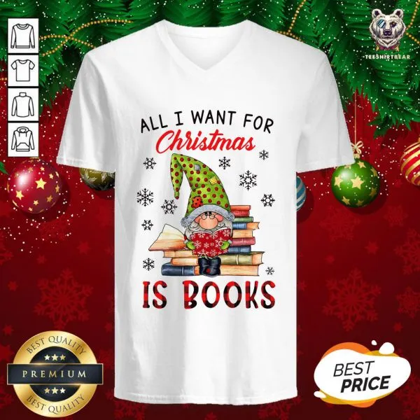 Funny All I Want For Christmas Is Books Shirt - Image 2
