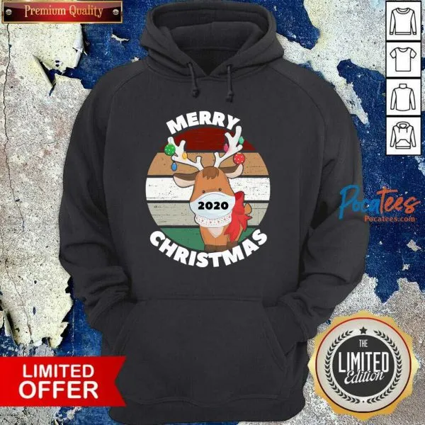 Funny Merry Christmas 2020 Reindeer Wear Mask Vintage Shirt - Image 2