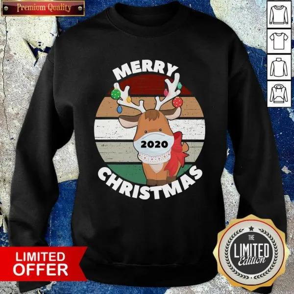 Funny Merry Christmas 2020 Reindeer Wear Mask Vintage Shirt - Image 5