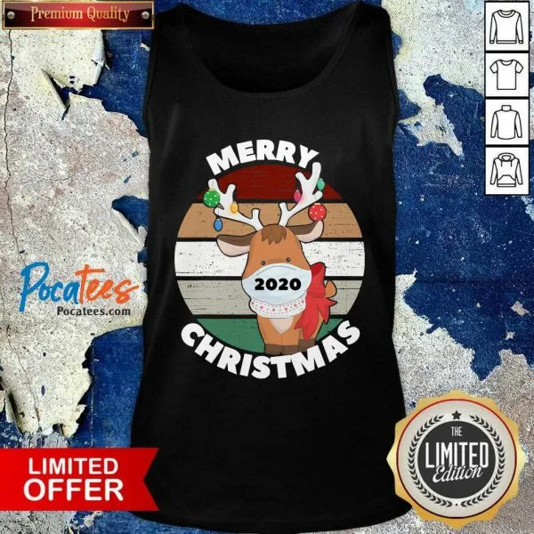 Funny Merry Christmas 2020 Reindeer Wear Mask Vintage Shirt - Image 4