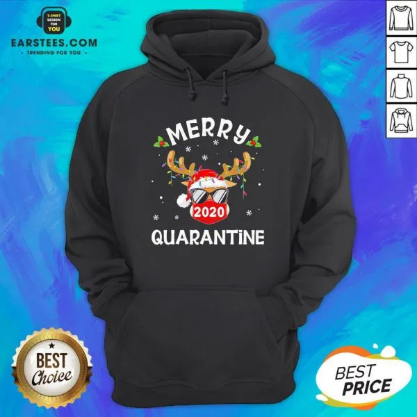 Funny Reindeer Face Mask Santa Merry Quarantine Christmas Sweater Shirt - Image 2