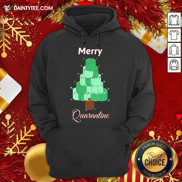 Funny Toilet Paper Christmas Tree Merry Quarantine T-Shirt - Image 3