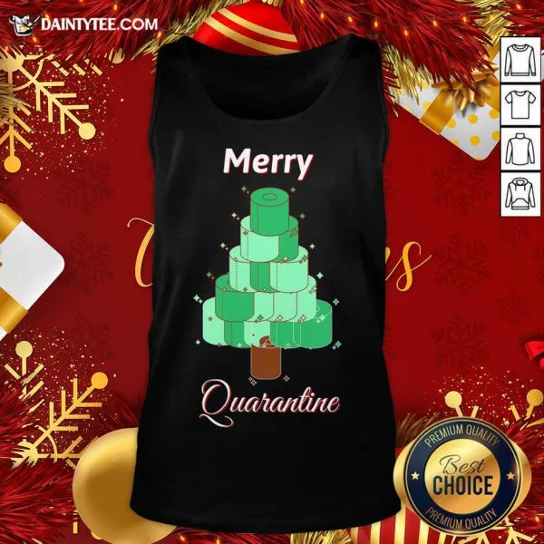 Funny Toilet Paper Christmas Tree Merry Quarantine T-Shirt - Image 5