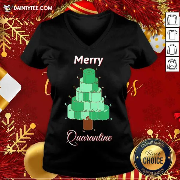 Funny Toilet Paper Christmas Tree Merry Quarantine T-Shirt - Image 4