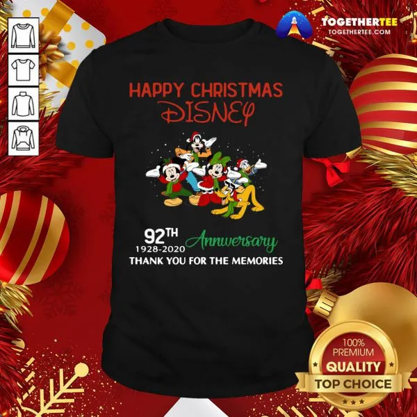 Good Christmas Disney 92th Anniversary Thank You For The Memories Shirt