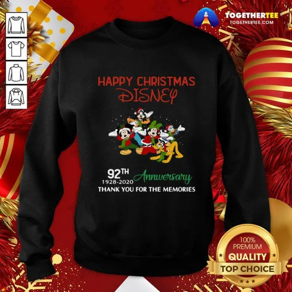 Good Christmas Disney 92th Anniversary Thank You For The Memories Shirt - Image 4